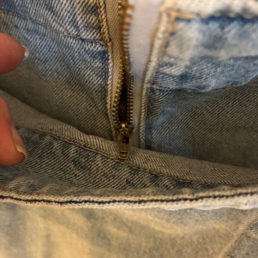 Free People We The Free Raw Hem Emmy Denim Tie Skort - Picture 5 of 6